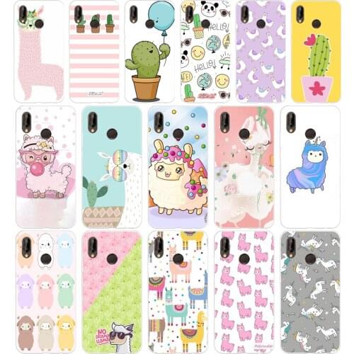 103A Cute Llama Alpaca Animals Cartoon Colorful Silicone TPU Protective Cover Phone Case On For Huawei P20 30 Pro Lite Case Soft