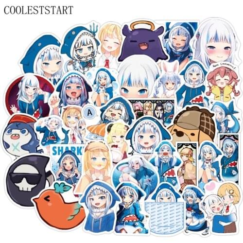 10/50Pcs/pack Anime Girl Gawr Gura Stickers stickers suitable for suitcase skateboard guitar phone helmet motorcycle laptop