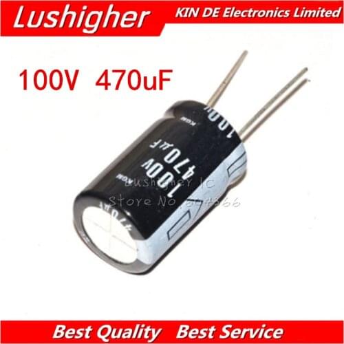 10PCS 100V470UF 16*25mm 470UF 100V 16x25 mm Aluminum Electrolytic Capacitor DIP