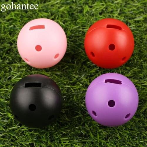Gohantee 10Pcs Indoor Outdoor Golf Practice Balls 44mm Plastic Golf Balls 4 Colors Blow Moulding Square Holes Golf Hollow Balls