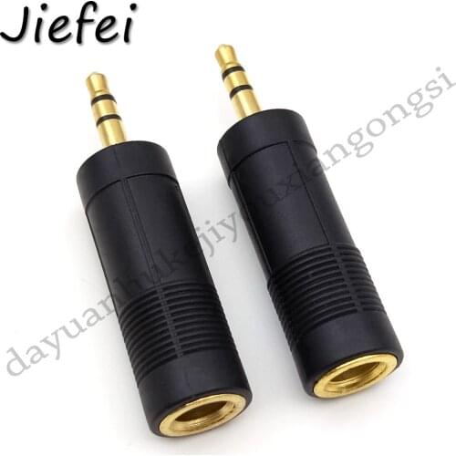 10PCS gold 1/8 " 3.5 mm Stereo Male Jack Plug to 1/4" 6.3 mm TRS Converter Audio Adapter Microphone Connector