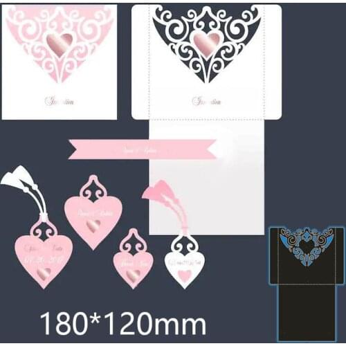 120*180mm Heart envelope Die Cuts Folder Card Making Album Scrapbooking Embossing Dies Metal DIY Embossing Stencils Template