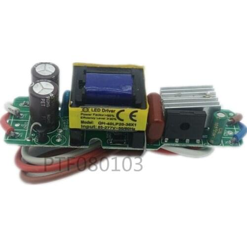 2pcs Isolation 36W AC85-277V LED Driver 20-36x1W 300mA DC60-120V LEDPowerSupply Constant Current LED Bulb Lamp Free Shipping