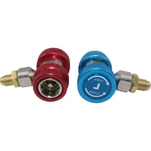 2 Pcs/Set R134A A/C Air Condition Adjustable Quick Coupler Rotary Switch High Low Adapter Connector A/C Filling accessories