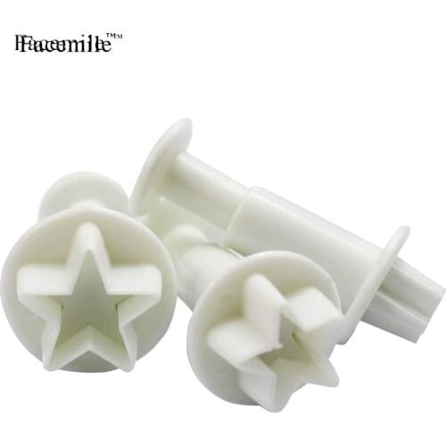 3pcs/set Star Plunger Cookie Cutters Mold Fondant Cake Decorating Tools Icing Cookie Tools Cake Tools