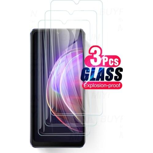 3pcs tempered glass for vivov21 vivo v21 v 21 2021 4g 5g 6.44'' explosion-proof screen protectors movie film gaurd cover steklo
