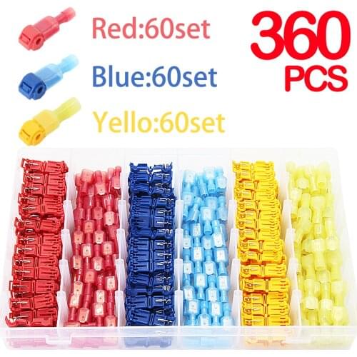 40/120/360PCS Universal Cable wire Connectors T-Tap Quick Electrical Cable Connector Snap Splice Lock Wire Terminal for car Home