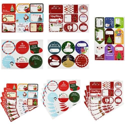5 Designs Christmas Label Thank You Stickers santa claus Seal Labels for Envelope DIY Packaging Stationery Sticker