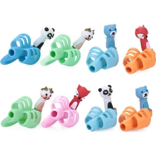 8PCS/Box Two-Finger Silicone Pencil Holder Baby Learning Writing Correction Tool Child Stationery Gift Corrector School Supply