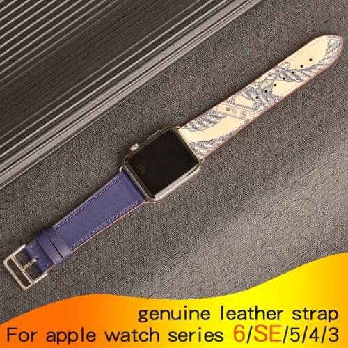 [Promotion] Genuine Leather Strap For Apple Watch Series 6 Se 5 4 3 Iwatch Bands 38 40mm 42 44mm Belt Single Tour Men Women Band