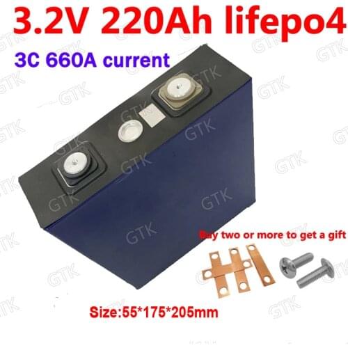 Lifepo4 3.2V 220AH battery 3.2v 200ah 3C 660A discharger curent For diy 12v Solar Energy Storage inverter boat EV Electric car