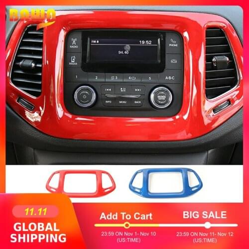 BAWA Interior Mouldings ABS 8.4 Inches Dashboard GPS Decoration Frame Cover for Jeep Compass 2017 UP Car Interior Accessories