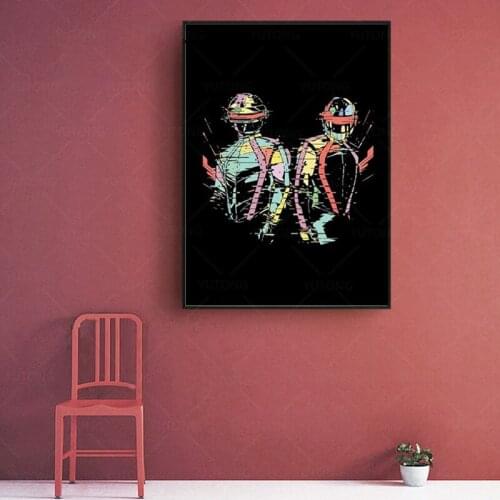 Daft Punk Music Soldiers Type A Glitch Remix Ver Canvas Painting Cuadros Wall Art Picture for Living Room Decoration