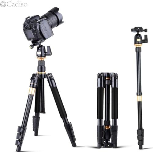 Cadiso Q555 Aluminium Tripod Video Monopod Professional Extendable Tripod with Quick Release Plate Ball Head for Phone Camera