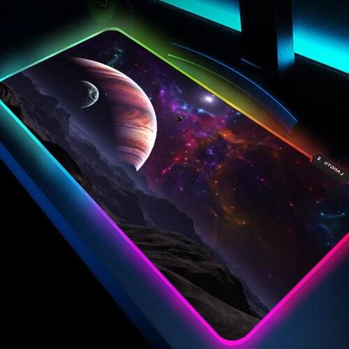 Starry Sky RGB Gaming Mouse Pad Large Computer Locking Mouse Pad for Gamers XXL Keyboard Desktop Pad LED Backlight Pad Muse