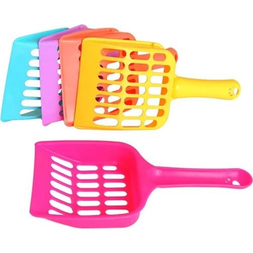 Random Color Pet Dog Cleaning Tools Scoop Cat Shovel Litter Hollow Out Food Spoons Durable Plastic Sand Cleaning Product Toilet