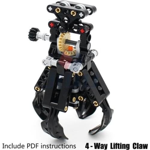 MOC High-tech Parts 4 Way Lifting Claw of The Crawler Crane Mechanical Model Building Blocks Bricks Compatible with 42042 Toys