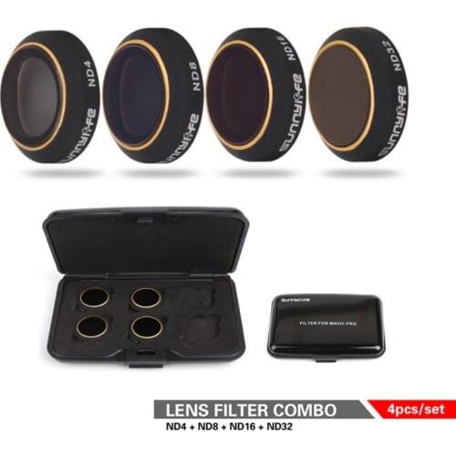 Snap On ND Filters Set 4Pcs ND4/8/16/32 Camera Lens Filter Bundle set Kit For DJI for DJI MAVIC Pro/Mavic Platinum Camera Drone