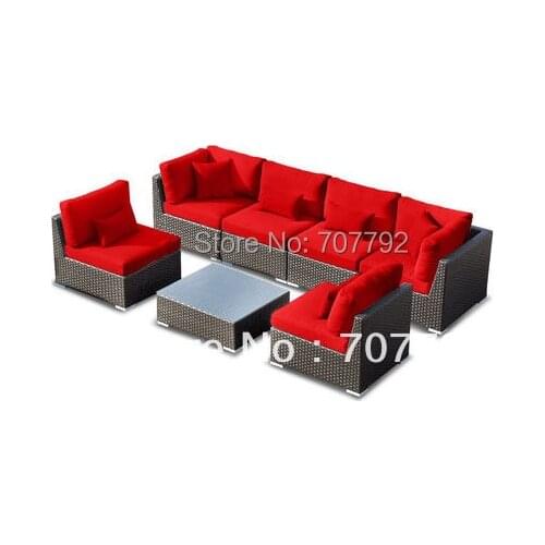 NEW! Outdoor Patio 7pcs with Sectional Wicker Sofa Furniture