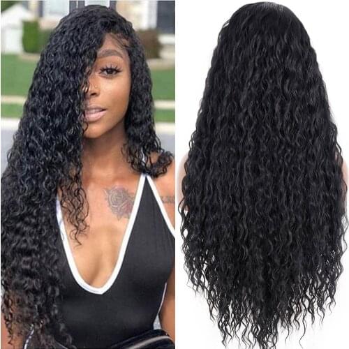 AZQUEEN 30" Synthetic Long Afro Kinky Curly Wigs for Black Women Hair Deep Wave Wigs for Girl Heat Resistant Cosplaly Party Wigs