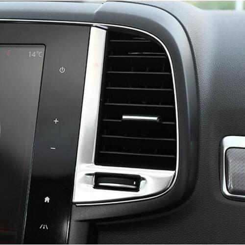 2PCS/SET Stainless steel decorative strip for front air outlet of automobile For Renault Koleos 2017 2018 Accessories