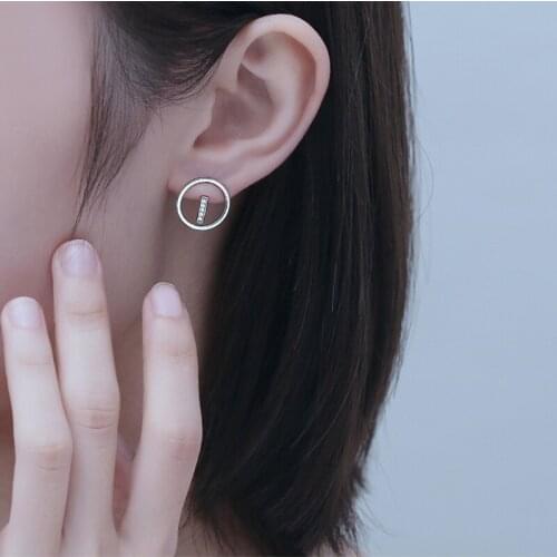 GorGor Stud Earrings Women 925 Sterling Minimalist Mosaic Zirconia Simplicity Exquisite Engagement Fashion Jewelry E2199