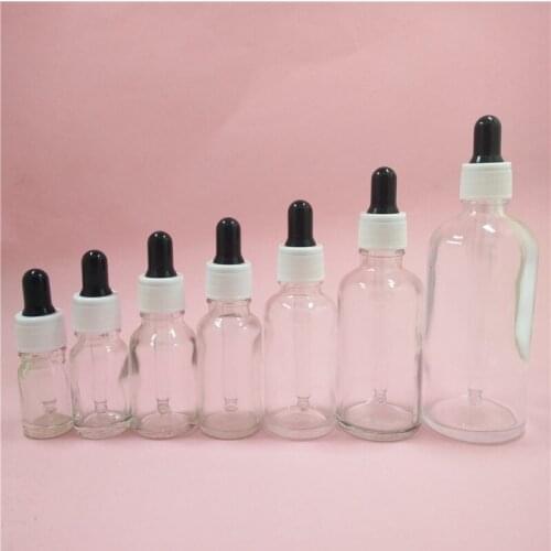 2/10pcs 5/10/15/20/30/50/100ml DIY Empty Essential Oil Glass Bottles Amber Vials With White/Black Plastic Dropping Cover Pipette
