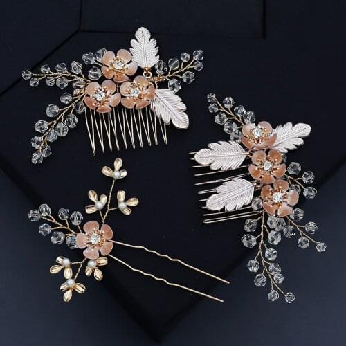 Bridal Accessories, Hairpin, Cheongsam, Hair Accessories, Set, Handmade Crystal Flower Comb, Pearl Insert Comb