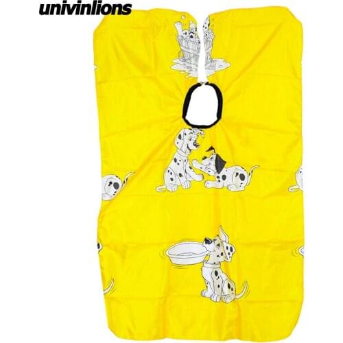 Univinlions 80*120 Cartoon Dog Kids Hairdressing Wrap Cape Hair Salon Barbershop Supplies Hair Styling Haircut Cover Cloth Wrap