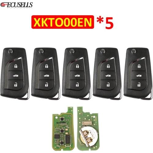 5Pcs/Lot Xhorse 3 Buttons Universal Wire Remote VVDI Remote Car Key For Toyota For VVDI2 / VVDI Mini / Key Tool Max XKTO00EN