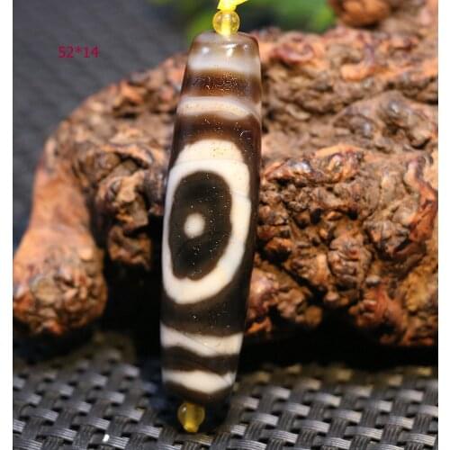 Magic Energy Tibetan Old Agate Cinnabar Dots Oily Patina Heaven&Earth Harmonious dZi Bead 5A