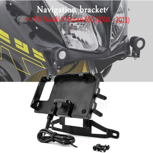 Windscren Bracket Mount Smartphone GPS Holder Navigation bracket For Suzuki V-Strom 650 2004 - 2011 2010 2009 2008 2007 Vstrom