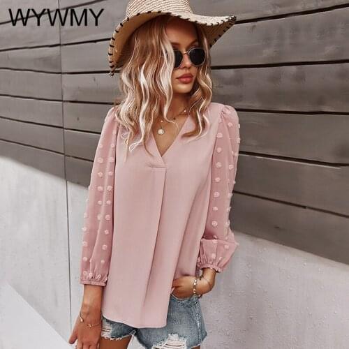 Женские шифоновые рубашки WYWMY China At AliExpress