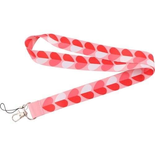 J2923 Funny Cartoon Love Pattern Lanyard Keychains Accessory For Mobile Phone USB ID Badge Holder Key Strap Tags Neck lanyard