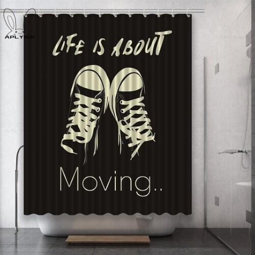 Fashion girl Cartoon Heart-Shaped Letter Pink Personality Polyester Fabric Shower Curtain for Bathroom