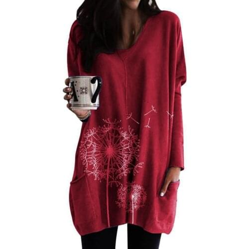 Spring And Autumn New Leisure Loose Long Sleeve Top T-shirt Street Trendy Women Long Sleeve Printed Long Sleeve Vestidos De Muje
