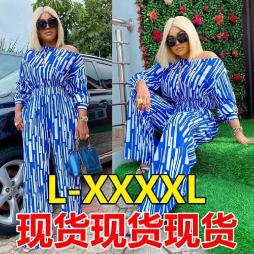 L-4XL Large Size Womens Striped Print Stiletto Long-sleeve Shoulder Loose Fashion Casual Suit Girl Sets Outfits Lounge Wear