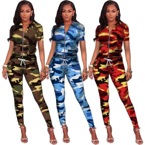 Womens Camo Print Sports Suit