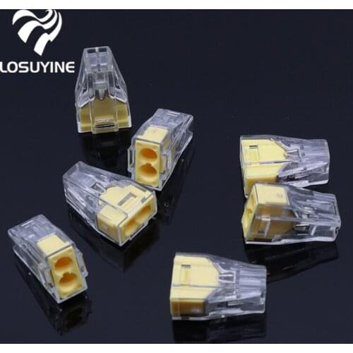 Free shipping 10pcs PCT-102 Push wire wiring connector For Junction box 2 pin conductor terminal block wire connector
