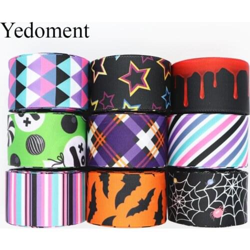 10 Yards 1.5'' (38MM) Halloween Printed Grosgrain Ribbons For Hair Bows/ Gift Packaging DIY Handmade Materials Y19072201