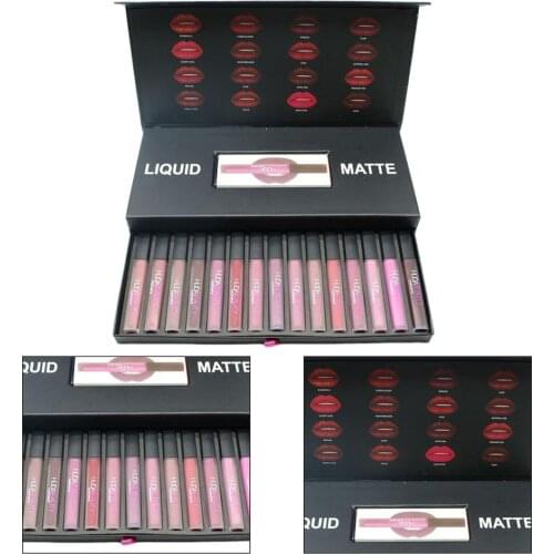 16pcs Big Tube Non-fading Matte Lip Gloss Lip Cosmetic Velvet Lip Gloss Makeup Silky Lipgloss Smooth Makeup Tool