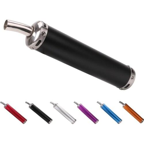 20MM Motorcycle Racing Black Exhaust Muffler Silencer 2 Stroke Exhaust Pipe Generic Adjustable Use Accessory