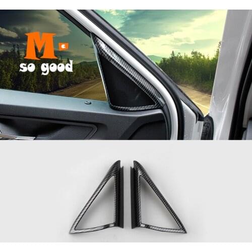 2017 2018 For Skoda Kodiaq ABS Matte/Carbon Fiber Car Interior A-pillar Speaker Horn Ring Cover Trim Auto Styling Accessories