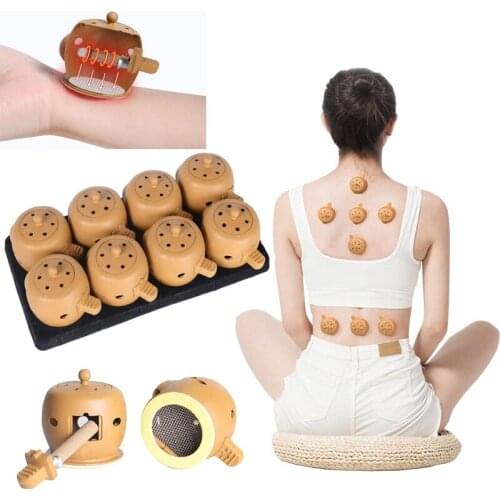 8 pieces of health care treatment moxibustion traditional Chinese physical therapy pot cupping