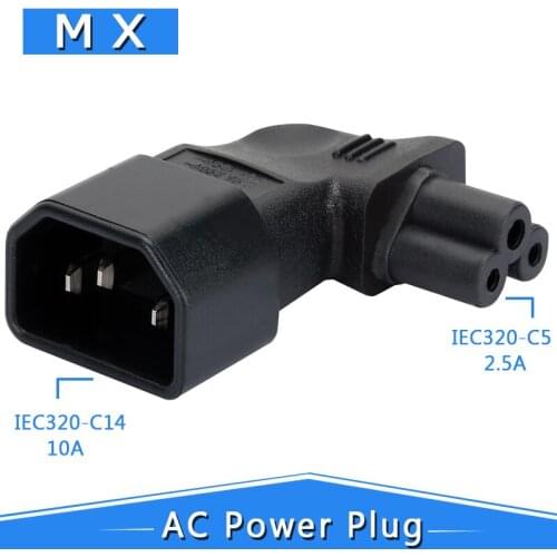 IEC320 C14 to C5 Right Turn 10A 110-250V IEC320 C14 Male to C5 Female IEC-320 PDU UPS Plug Power Adapter Convert Plug