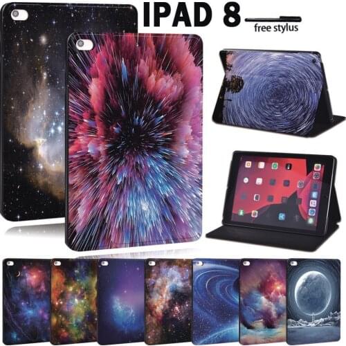 For Apple iPad 8 10.2" 2020 (8th 8 Generation) A2428 A2429 PU Leather Tablet Stand Folio Cover -Ultra-thin Star space Slim Case