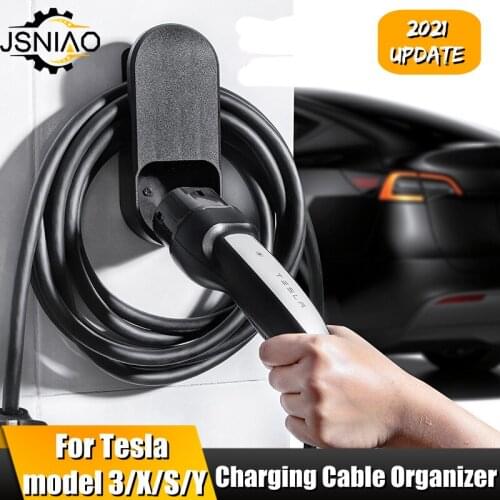 JSN 2021 Model3 Charging Gun Bracket Holder For Tesla Model 3 Y X S Accessories Wall Mount Connector Charging Cable Organizer