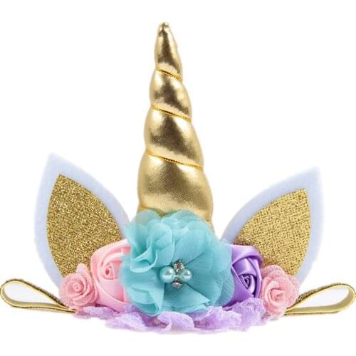10pcs/lot Unicorn Baby Headband Kids Birthday Gifts Unicorn Girls Hairbands Party Supplies Newborn Photography Props