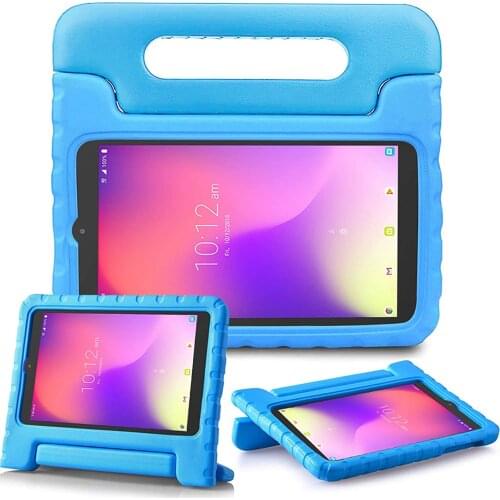 Kid-Proof Handle Stand Cover T-Mobile Alcatel 3T 8"inch 9027W 2018 EVA Soft Foam Durable Rugged Shockproof Case for A30 9024W