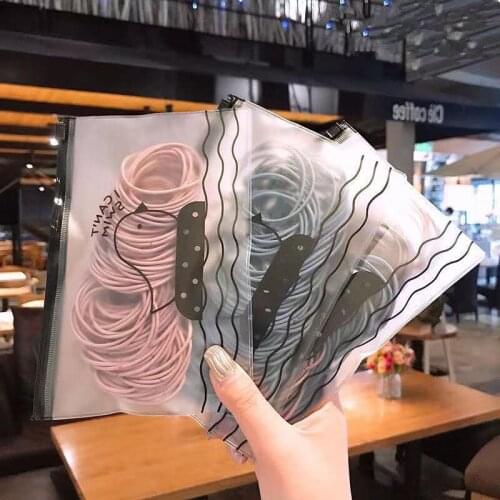 100Pcs/Bag Hair Bands Solid Color Girls Kids Elastic Rubber Band Ponytail Holder Children Hair Ropes Accessories